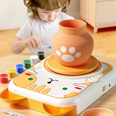 Kids pottery set with spinning wheel – clay, paint & tools | ages 3+