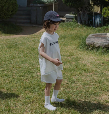 Toddler summer set in soft cotton – sleeveless top and shorts | unisex