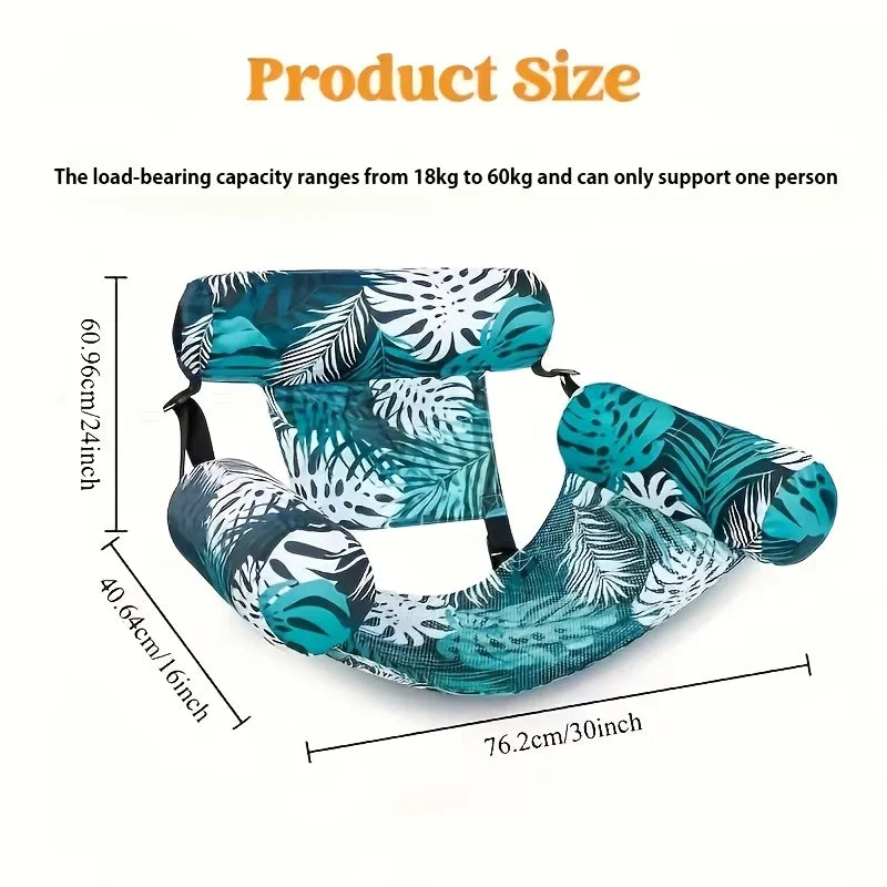 Inflatable floating pool chair with breathable mesh seat – foldable and lightweight | Pool lounger
