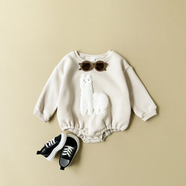 Bodysuit romper with llama print – soft cotton, easy poppers | baby essentials