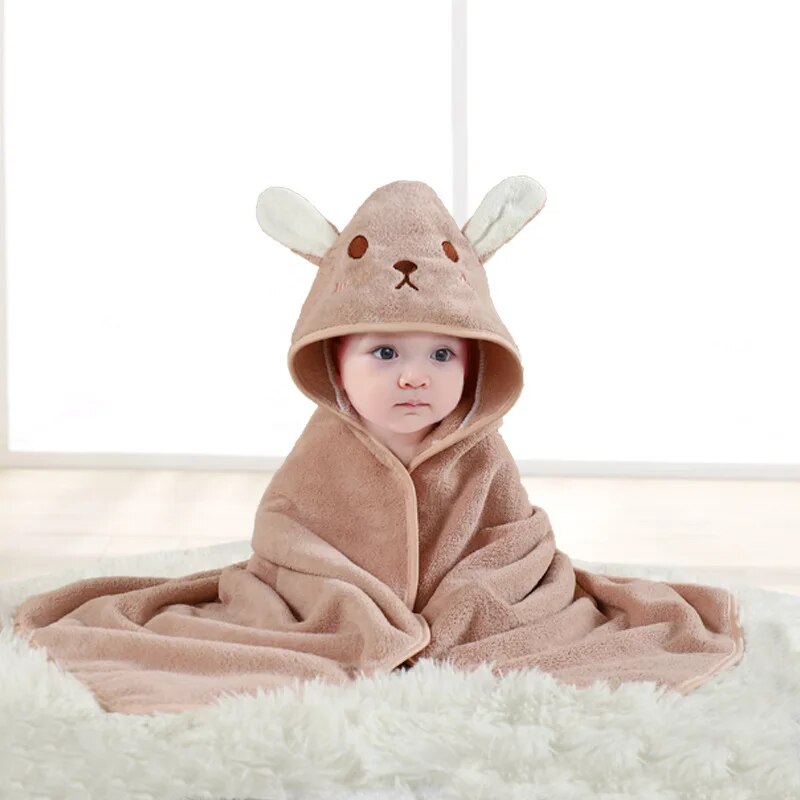 Hooded baby bath towel – soft, absorbent, animal design | for babies & toddlers