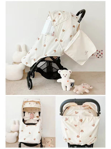 Pushchair rain cover blocks wind, rain and UV rays – breathable, universal fit | all pushchairs