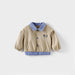 Baby and toddler baseball jacket with patchwork design – elastic cuffs | unisex autumn wear