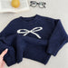 Knitted jumper with bow detail – soft, warm cotton knit | girls
