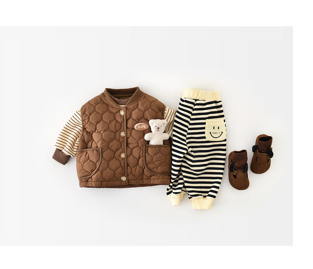 Quilted bodywarmer keeps kids warm and cosy – lightweight, button fastening | unisex