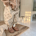 Baggy trousers with floral print – cotton-linen, elastic waist | unisex bloomers