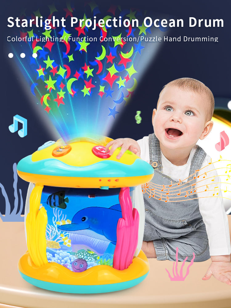 Tummy time projector with ocean light and sound – calming, sensory, portable | baby toy