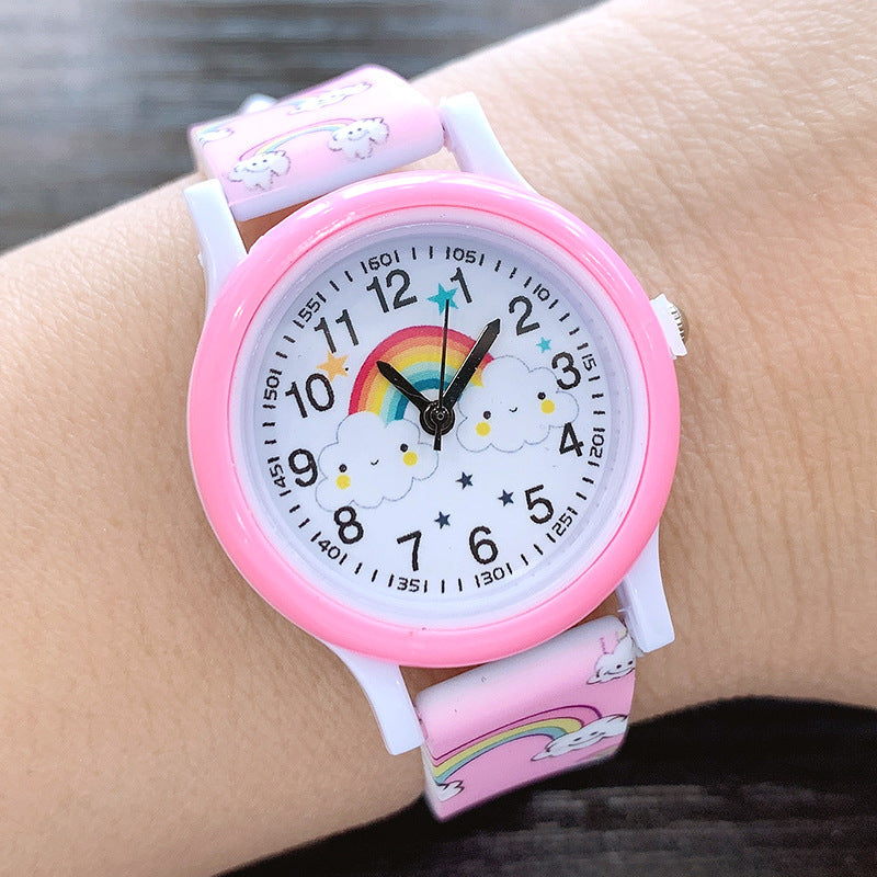 Children's watch rainbow design – learn to tell time, soft strap | ages 3+