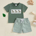 Summer set with printed t-shirt and striped shorts – soft, breathable | Baby & toddler
