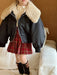 Bomber jacket with teddy collar – elasticated cuffs, zip fastening | Girls