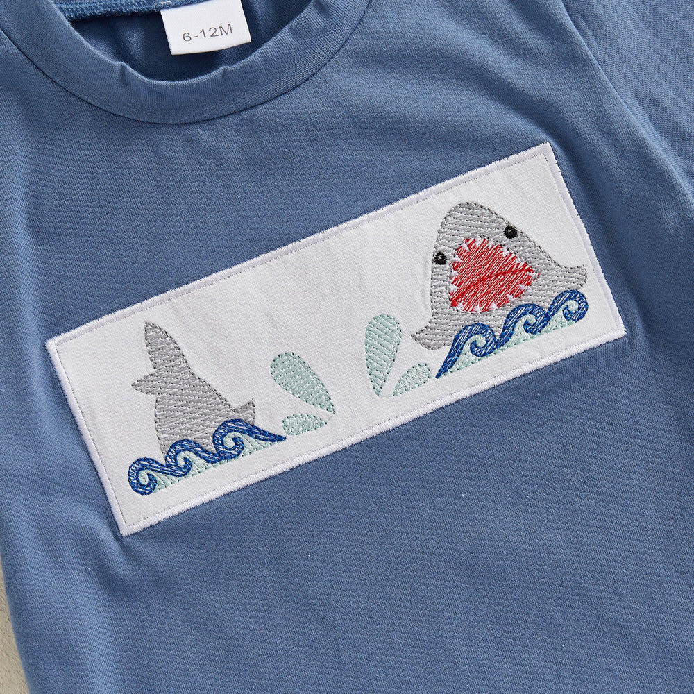 Summer set with printed t-shirt and striped shorts – soft, breathable | Baby & toddler