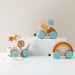 Wooden toy train with animals & rainbow blocks – connectable, durable wood | toddlers