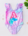 Girls' swimsuit with UV protection – mermaid, unicorn design, quick-drying | Kids swimwear