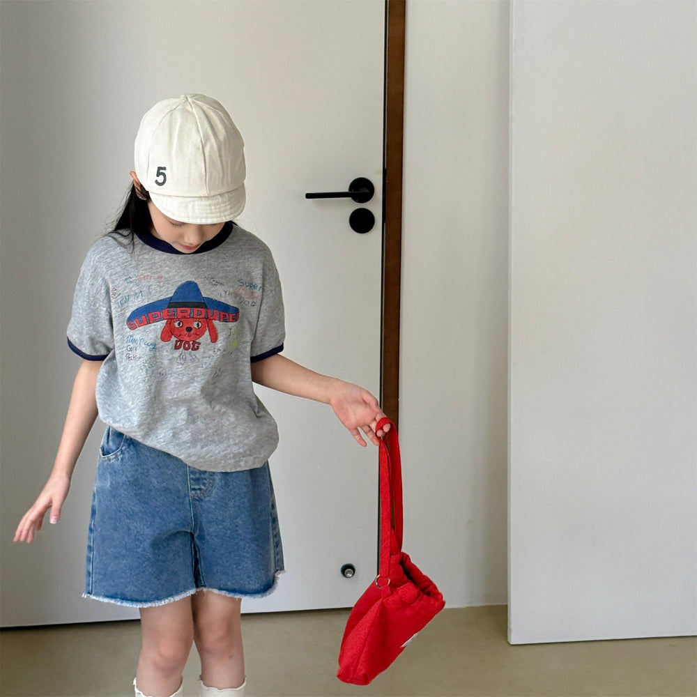 Kids' dog print T-shirt in soft cotton – playful design, comfortable fit | boys & girls