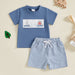 Summer set with printed t-shirt and striped shorts – soft, breathable | Baby & toddler