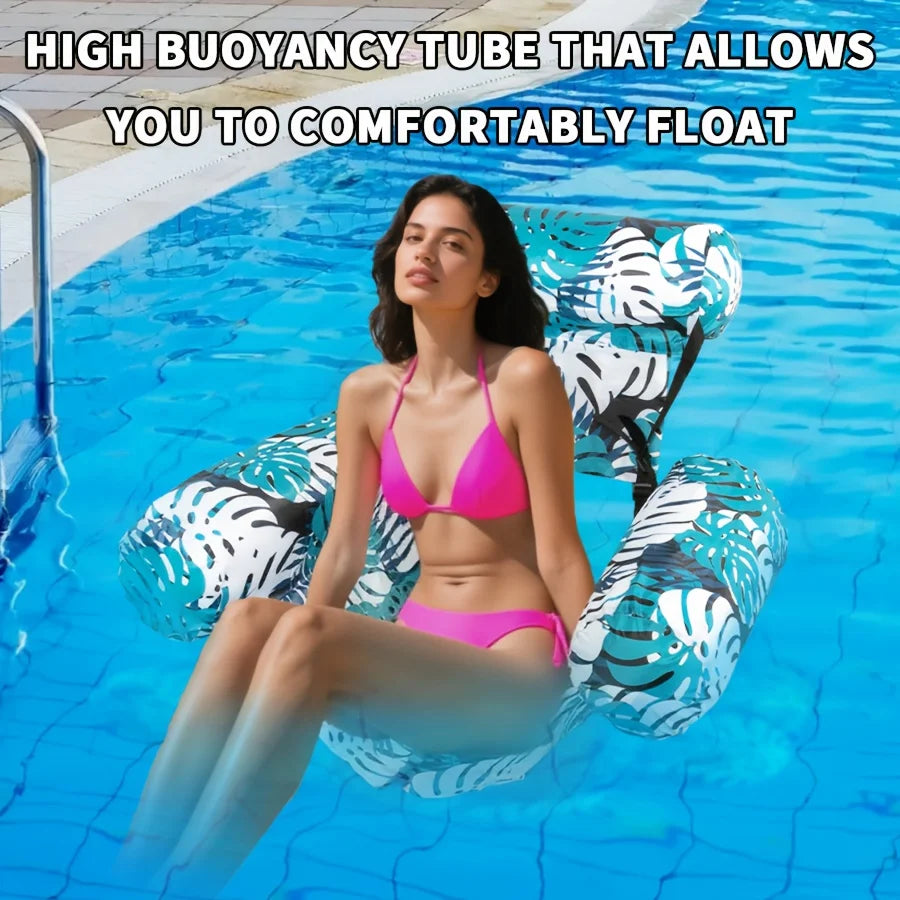 Inflatable floating pool chair with breathable mesh seat – foldable and lightweight | Pool lounger