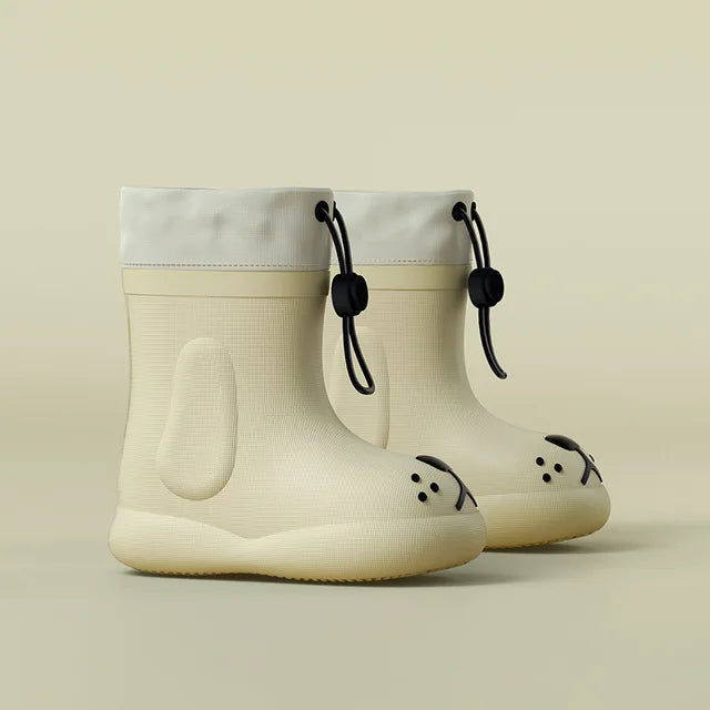 Wellies with a dog-face toe design – waterproof PVC, non-slip sole | kids' rain boots
