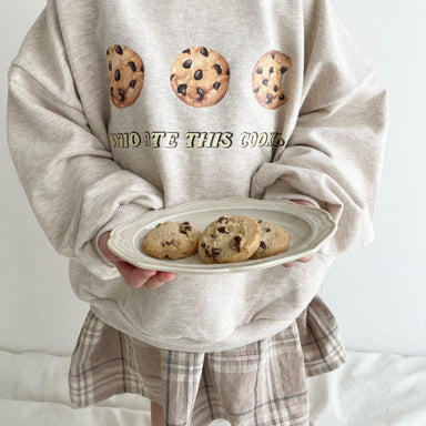 Cookie print jumper with fun slogan – soft cotton, unisex | boys and girls