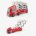 Toy car transporter with 6 race cars – loading function, no batteries required | truck