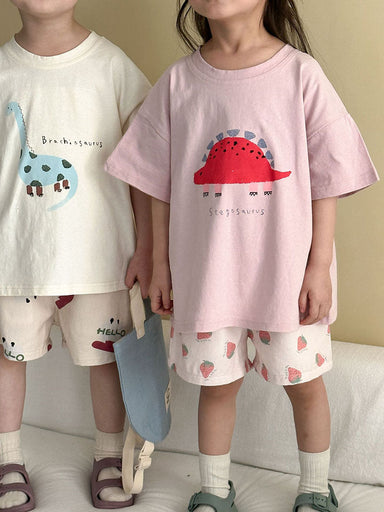 T-shirt with dino print – soft cotton, relaxed fit | for babies and children