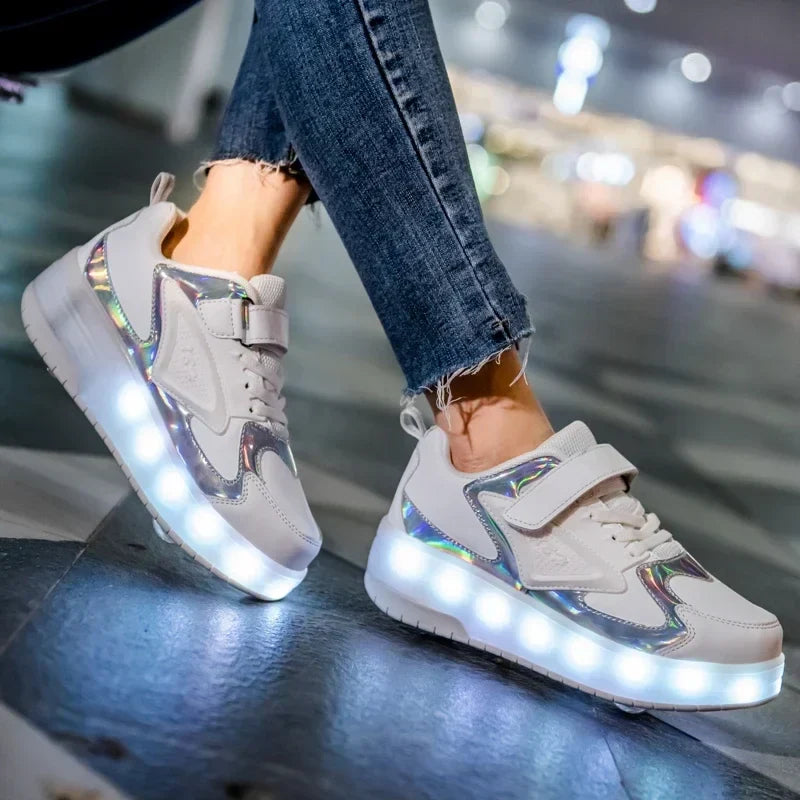 LED trainers with wheels – light-up soles, 2-in-1 walk and roll | kids' skate shoes
