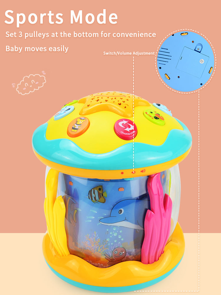 Tummy time projector with ocean light and sound – calming, sensory, portable | baby toy
