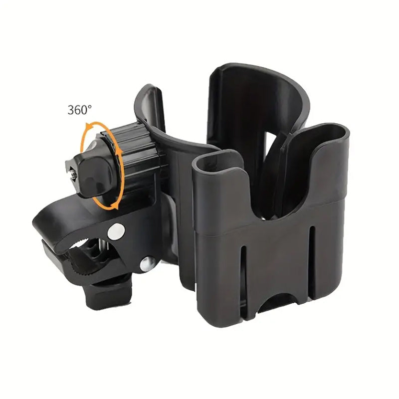 Pram phone and cup holder with universal fit – stable, 2-in-1 design | buggy accessory