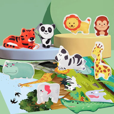 Jungle playset with soft animals – foldable play mat, educational toy | ages 0–4