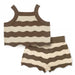 Baby summer outfit in soft cotton blend – elastic waistband, neutral colours | unisex 0–2 years