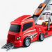 Toy car transporter with 6 race cars – loading function, no batteries required | truck