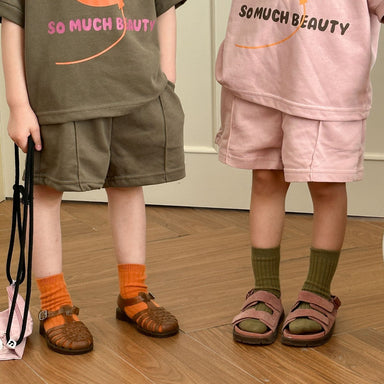 Kids' summer set with sun print – soft cotton, elastic waistband | Boys & girls