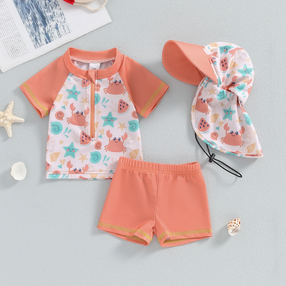 Kids' swim set with UV protection – soft, quick-dry, sun hat | baby swimwear