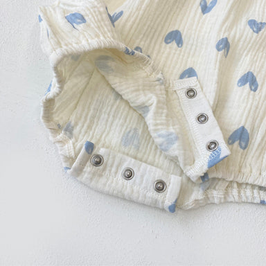 Baby romper with heart print – 100% cotton, long sleeves | 0–2 years