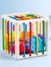 Sensory shape cube – motor skills, BPA-free, flexible bands | Montessori toy