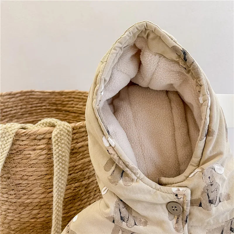 Hooded coat with soft cuddly fabric – warm, breathable, machine washable | kids