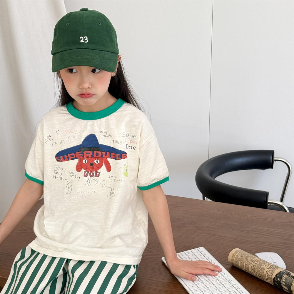 Kids' dog print T-shirt in soft cotton – playful design, comfortable fit | boys & girls