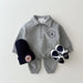 Fleece trousers and jumper set with half-zip – warm, soft, elasticated waist | Baby winter outfit