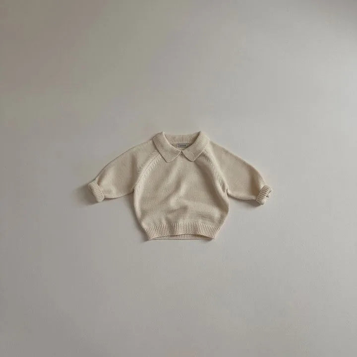 Striped polo jumper in soft cotton – classic collar, unisex fit | kids tops