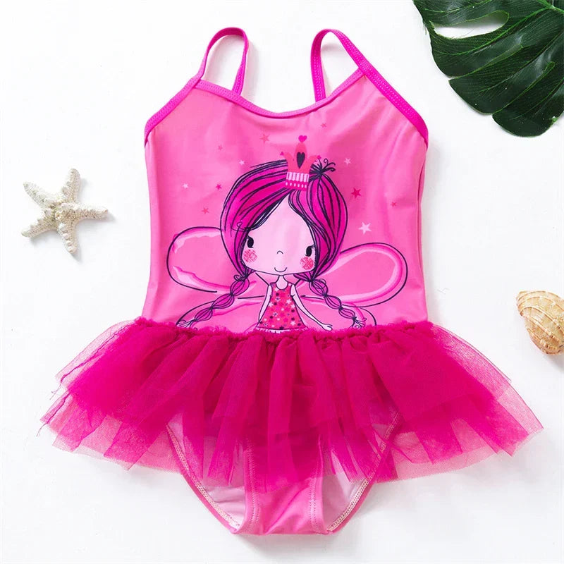 Girls' swimsuit with UV protection – mermaid, unicorn design, quick-drying | Kids swimwear