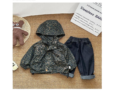 Windbreaker with animal print hood – water-resistant, lightweight | girls' coats