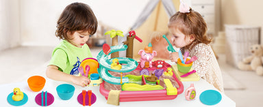 Water play table with fountain, slide and animals – for indoor and outdoor play | ages 2–6 years