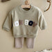 Baby clothing set with jumper and leggings – soft cotton, neutral tones | boys