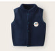 Fleece gilet keeps kids warm – soft, zip, dog print | unisex bodywarmer