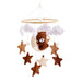 Wooden cot mobile with bears and stars – soft colours, felt figures | nursery decor