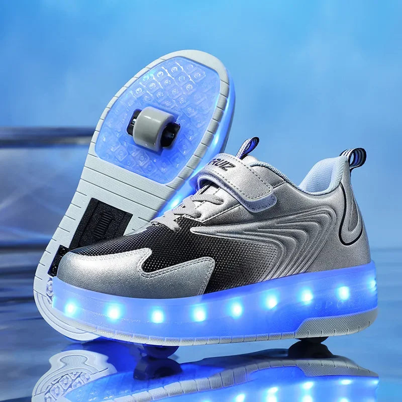 LED trainers with wheels – light-up soles, 2-in-1 walk and roll | kids' skate shoes