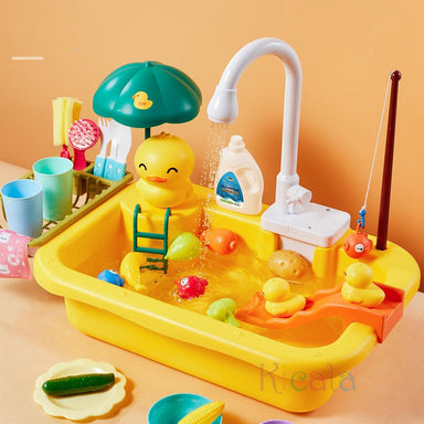 Water play table with working tap and ducks – fountain, accessories | outdoor toy