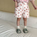Girls' shorts with strawberry print – cotton, elastic waist | Playful summer style
