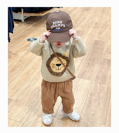Baby jumper with lion design – soft, comfortable cotton | Kids' sweater
