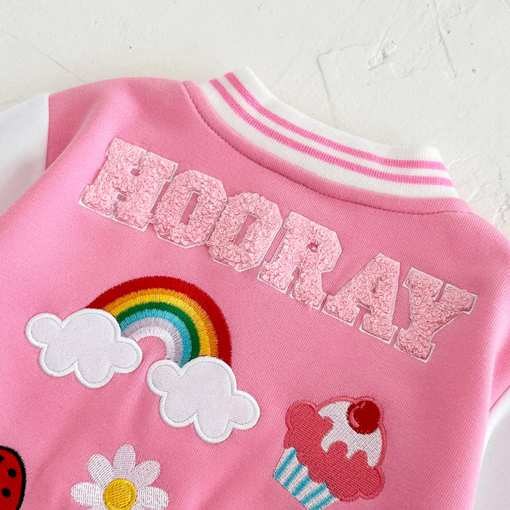 Baseball jacket with ribbed cuffs – soft lining, easy button fastening | kids outerwear