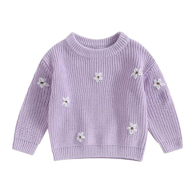 Floral knitted jumper – soft cotton, versatile styling | girls